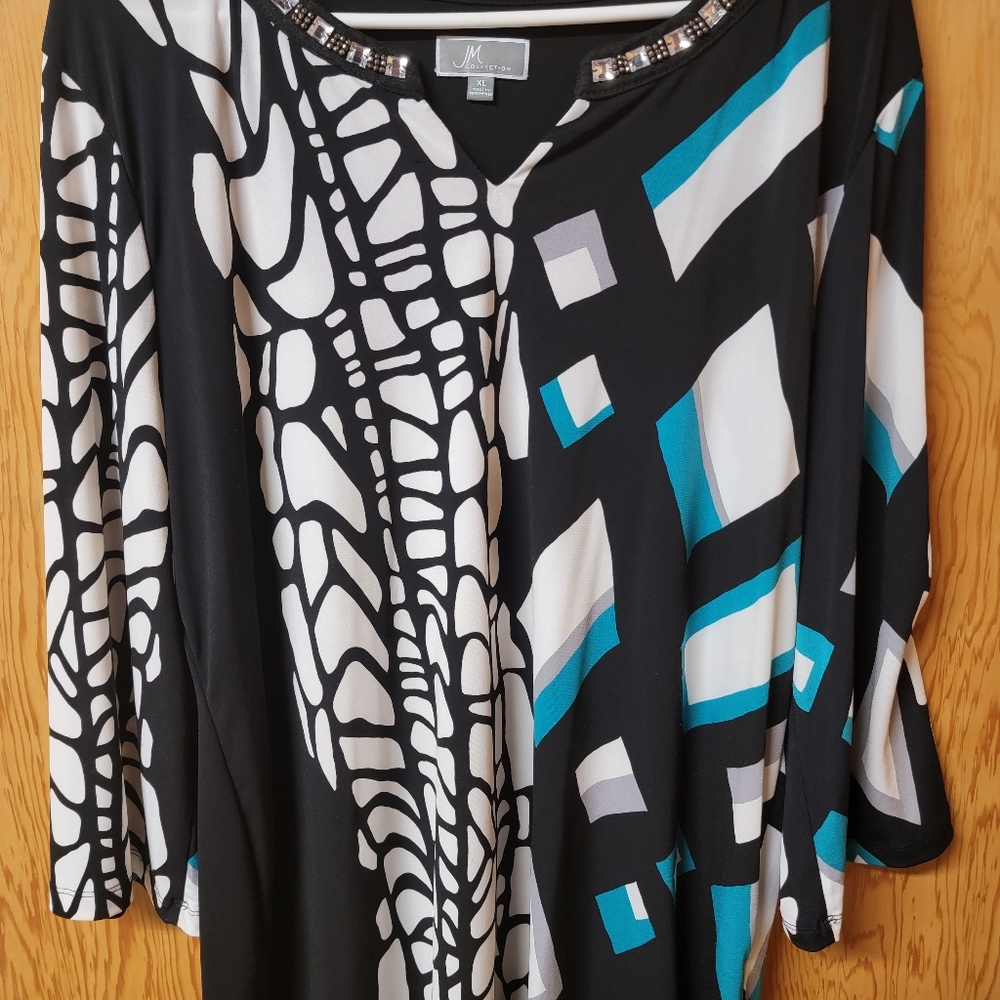 JM Collection women's embellished blouse